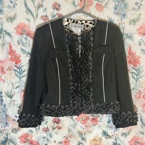 Vintage Carlisle Black and White Textured Blazer